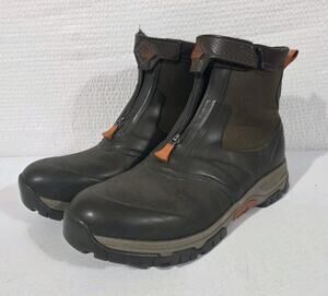 Muck Boot Company Mens Size 13 Waterproof Ankle Work Boots Brown Zip Outdoor